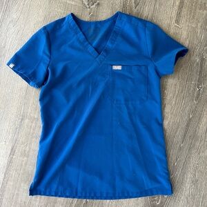 Royal Blue Figs- Catarina One-Pocket Scrub Top